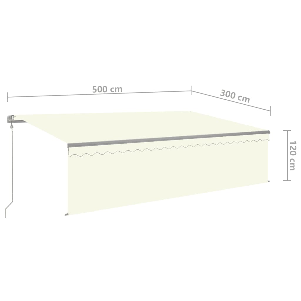 Toldo retráctil automático con persiana crema 5x3 m vidaXL