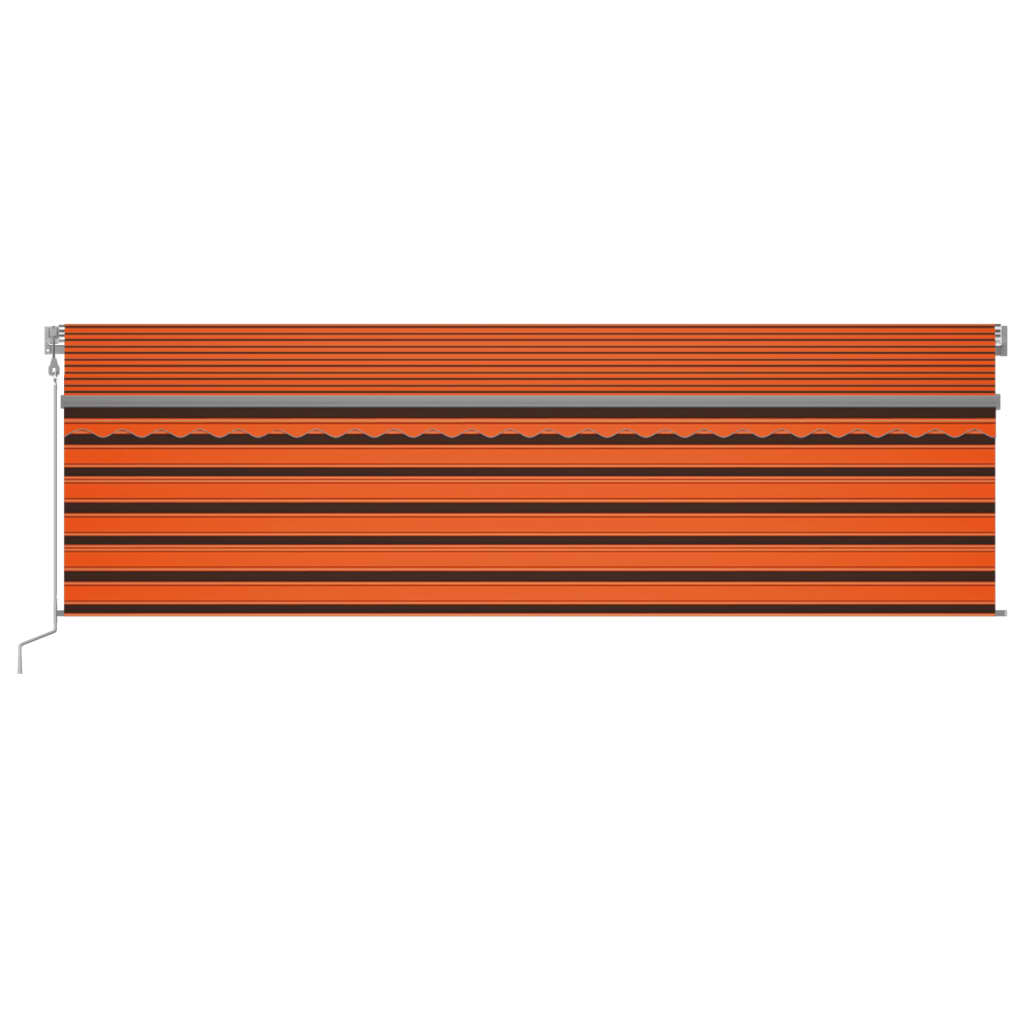 Toldo retráctil automático con persiana naranja y marrón 5x3 m vidaXL