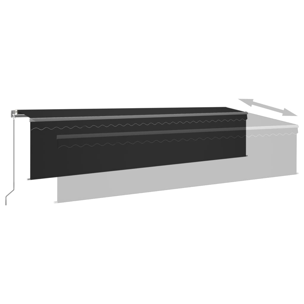 Toldo retráctil manual con persiana y LED antracita 6x3 m V8081 Vetonek