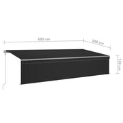 Toldo automático retráctil con persiana 6x3 m antracita V8135 Vetonek
