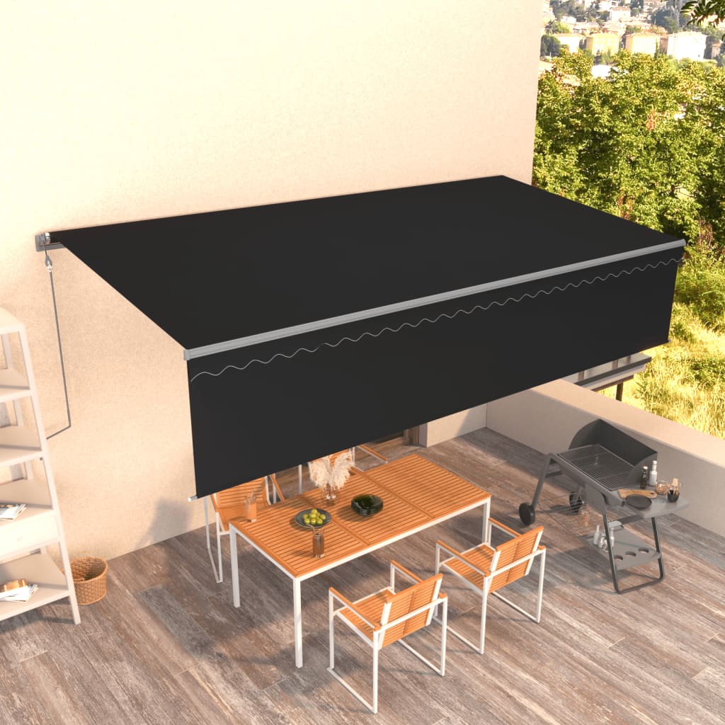 Toldo automático retráctil con persiana 6x3 m antracita V8135 Vetonek