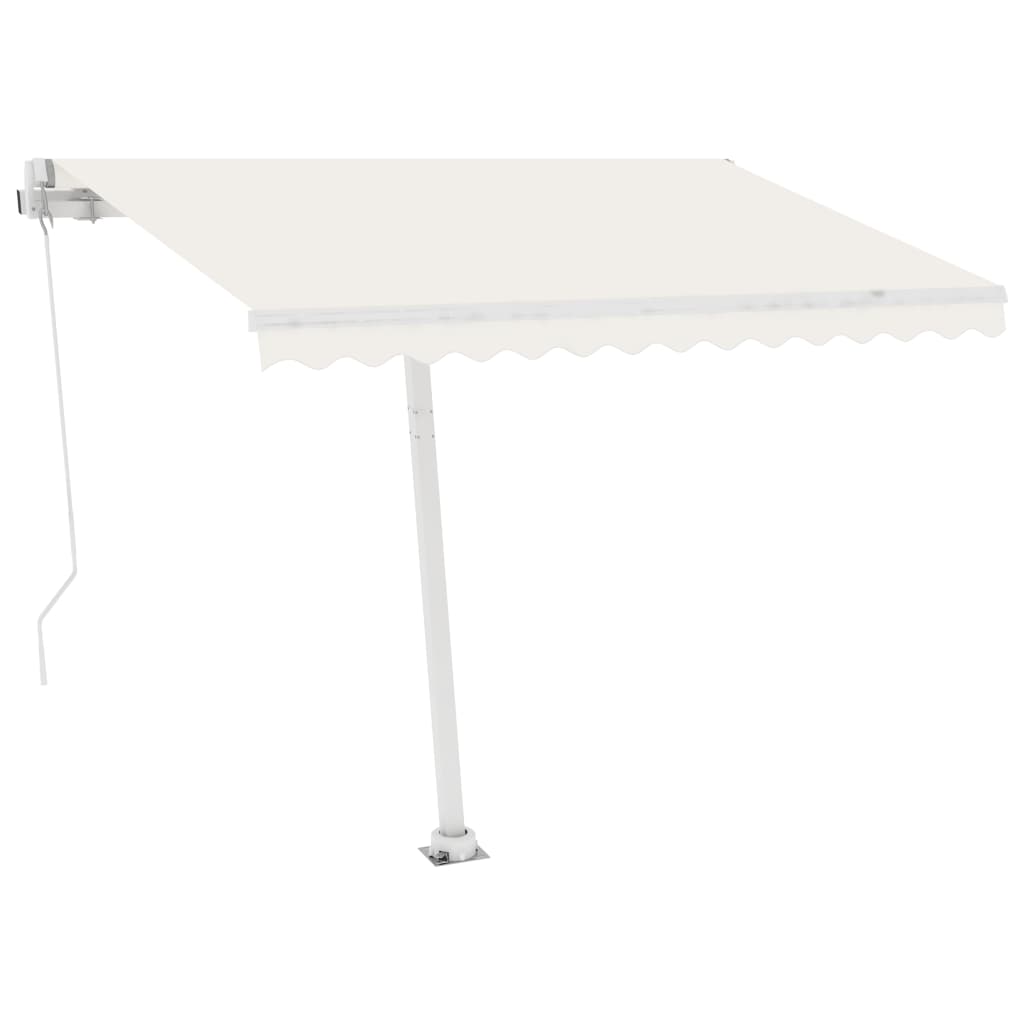 Toldo de pie retráctil manual crema 300x250 cm vidaXL