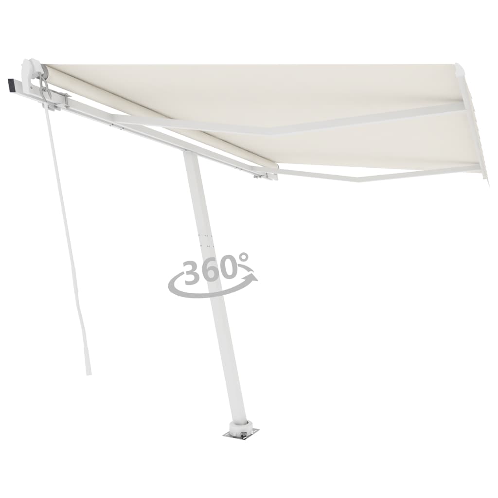 Toldo de pie retráctil manual crema 300x250 cm vidaXL