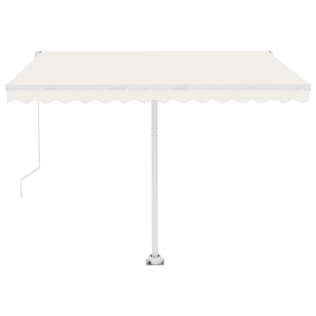 Toldo de pie retráctil manual crema 300x250 cm vidaXL