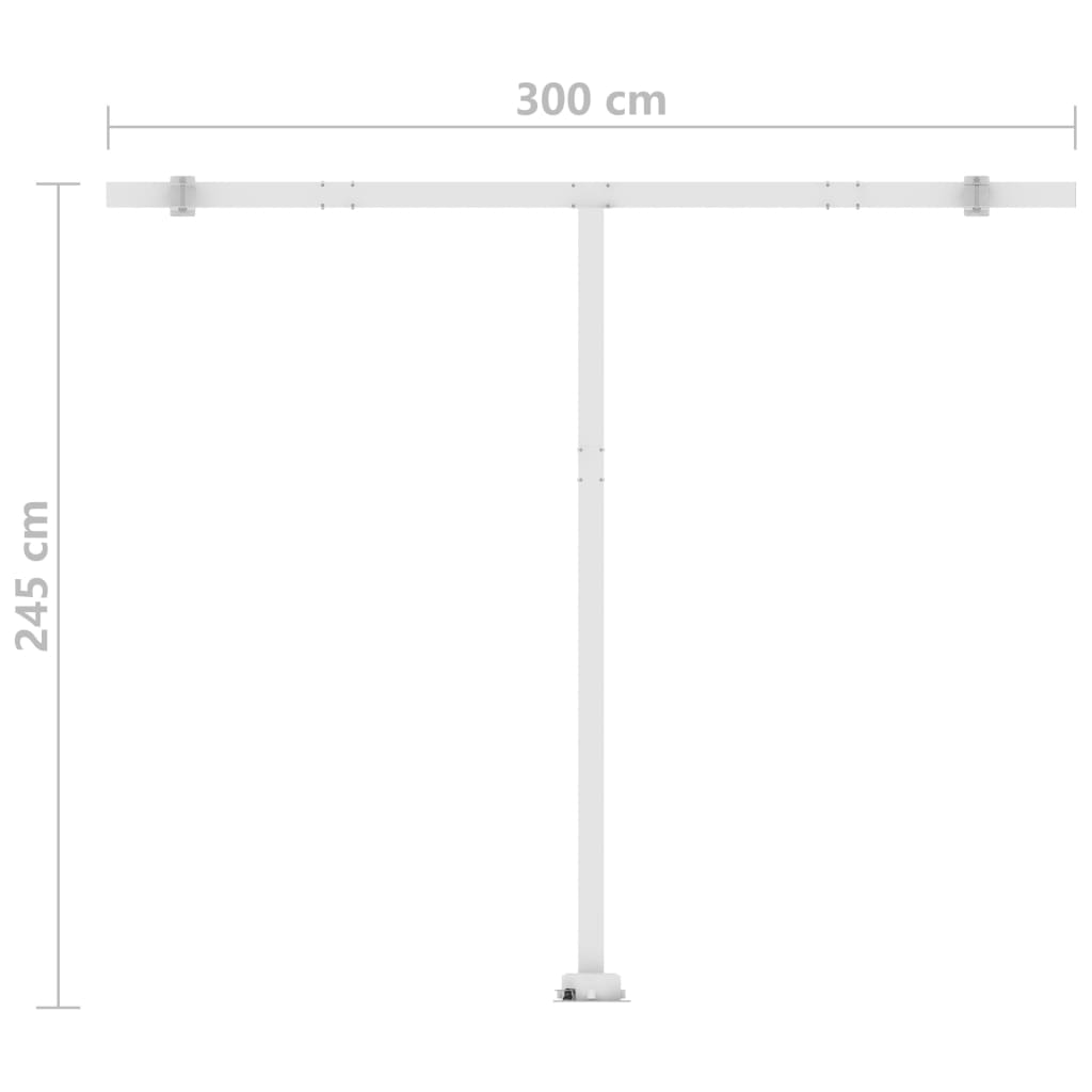 Toldo de pie retráctil manual amarillo y blanco 300x250 cm vidaXL