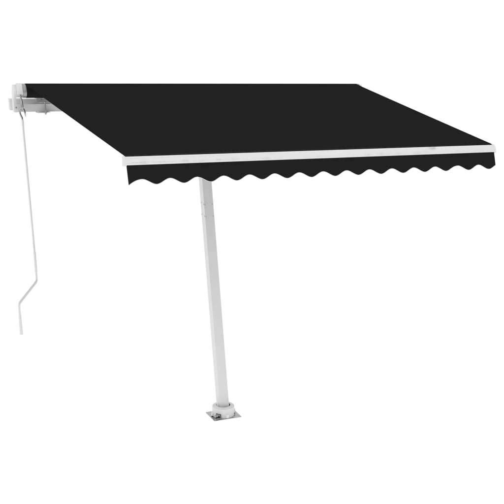 Toldo de pie retráctil manual gris antracita 300x250 cm vidaXL