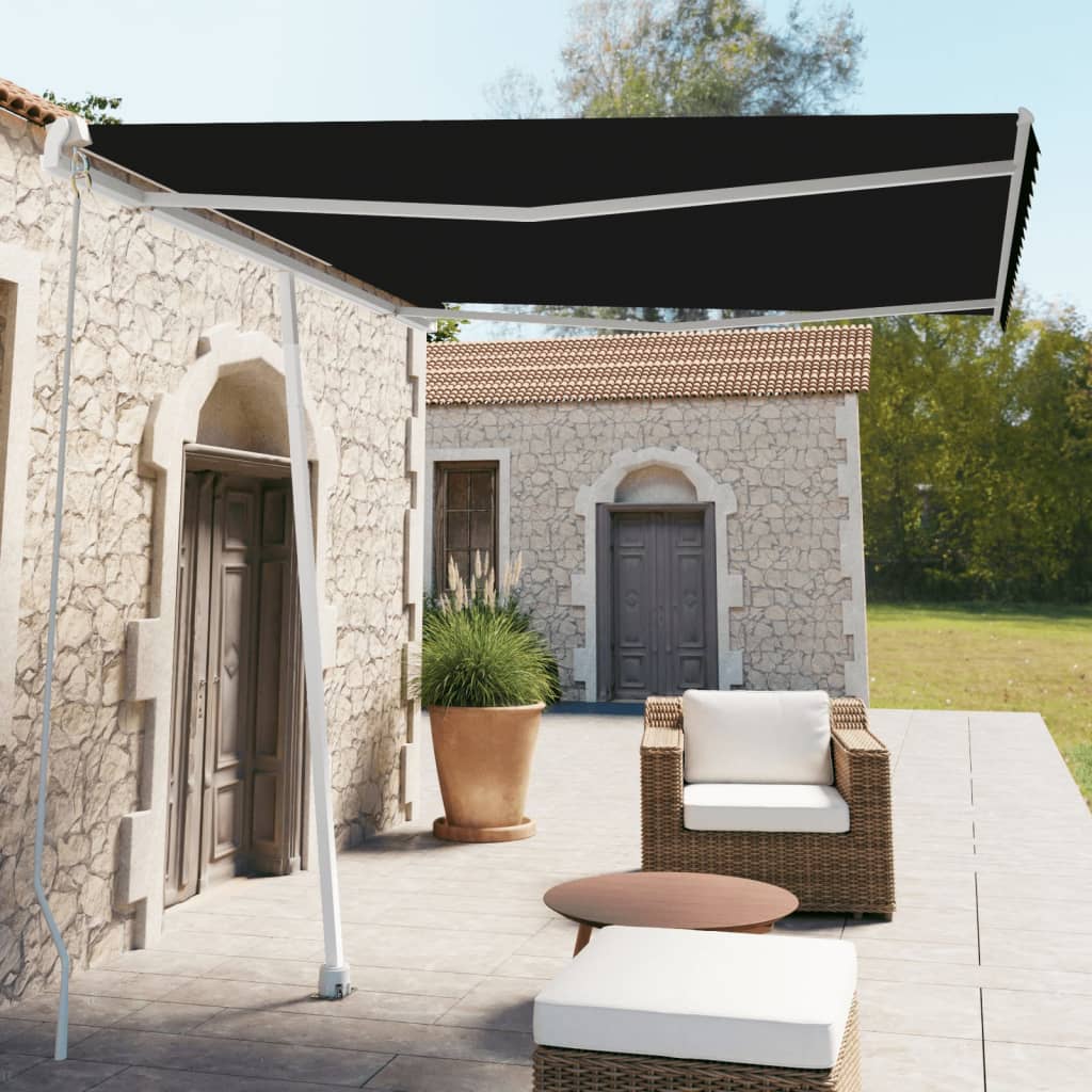 Vetonek Toldo de pie retráctil manual gris antracita 300x250 cm