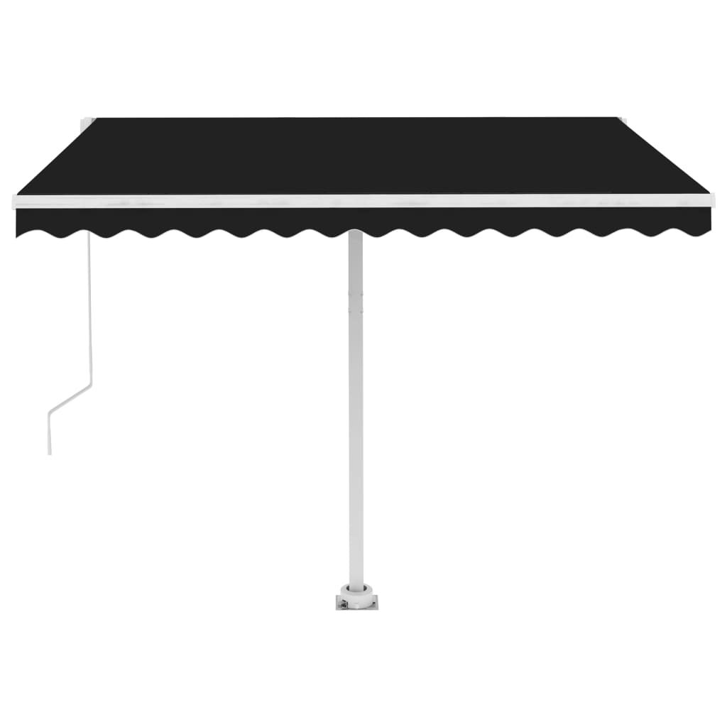 Toldo de pie retráctil manual gris antracita 300x250 cm vidaXL