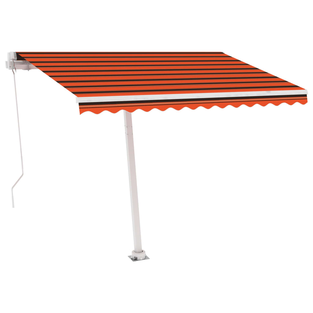 Toldo de pie retráctil manual naranja y marrón 300x250 cm vidaXL