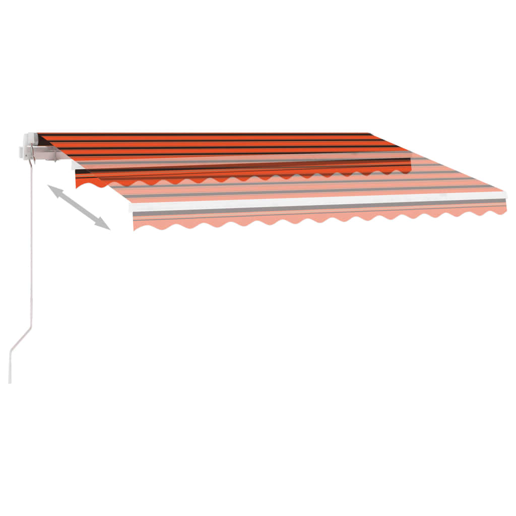 Toldo de pie retráctil manual naranja y marrón 300x250 cm vidaXL