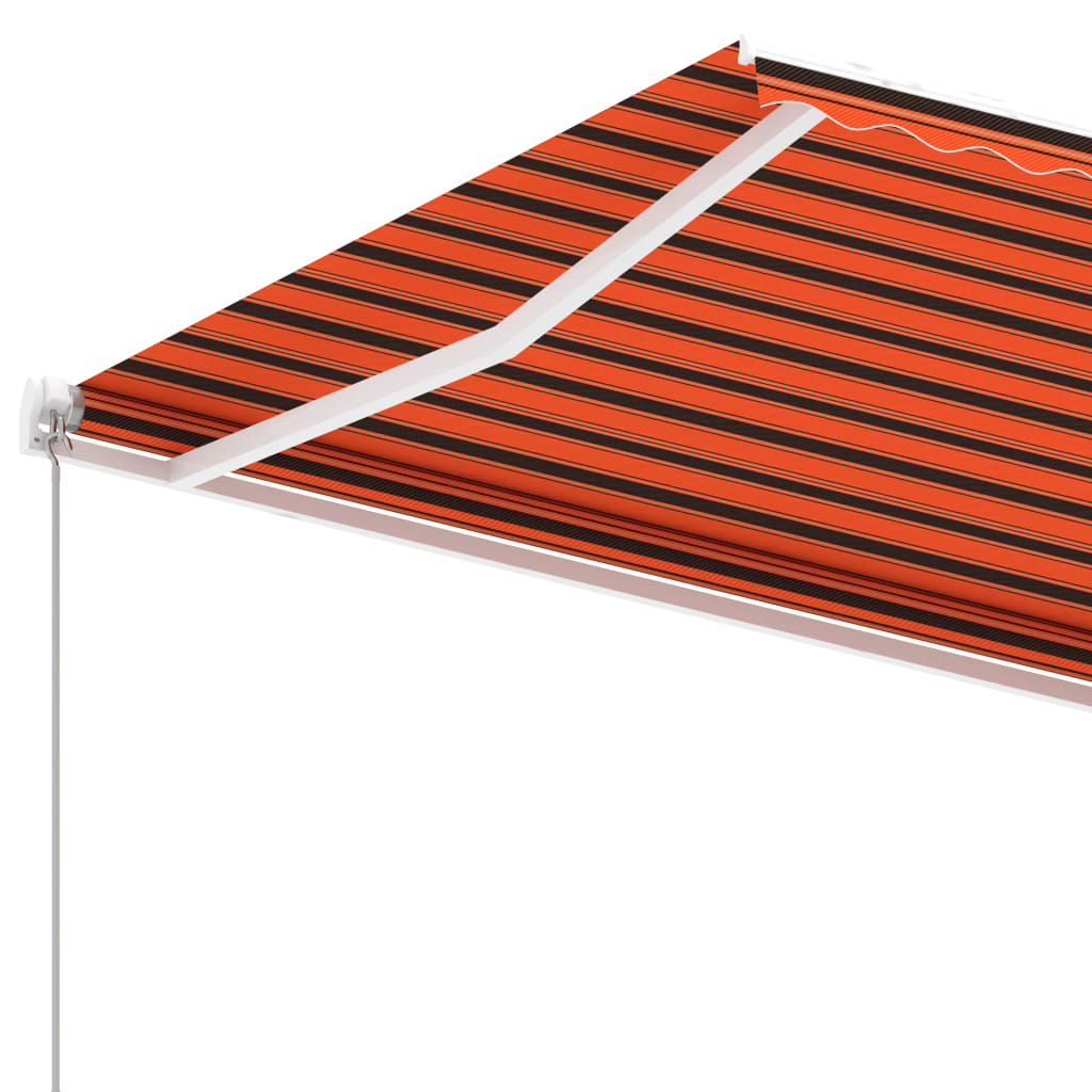 Toldo de pie retráctil manual naranja y marrón 300x250 cm vidaXL