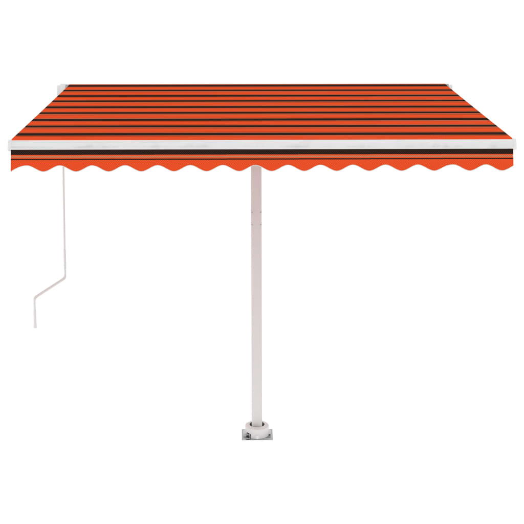 Toldo de pie retráctil manual naranja y marrón 300x250 cm vidaXL