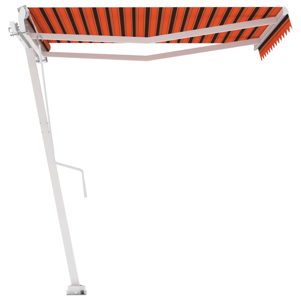 Toldo de pie retráctil manual naranja y marrón 300x250 cm vidaXL