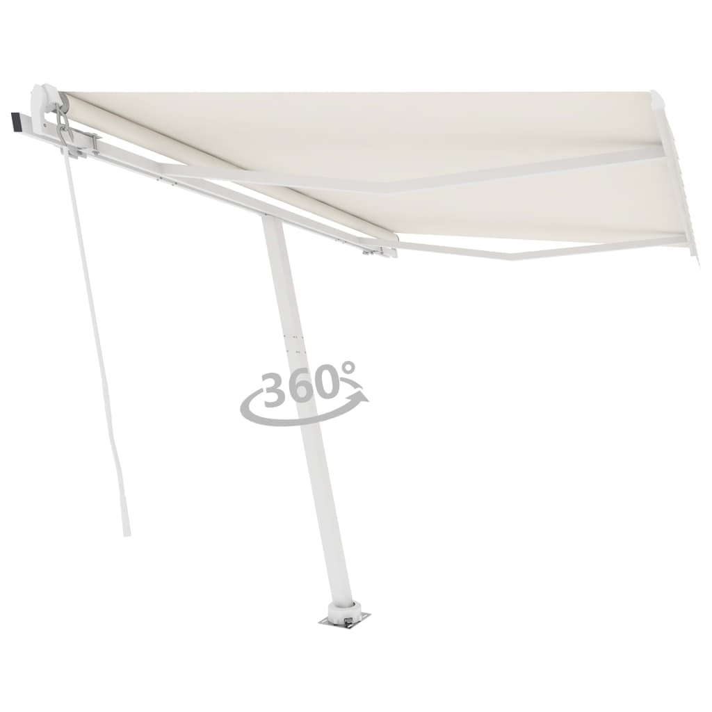 Toldo de pie manual retráctil crema 350x250 cm vidaXL