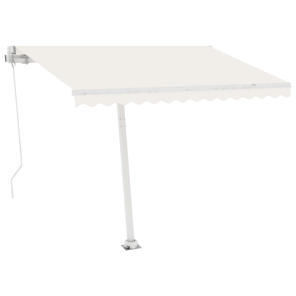 Toldo de pie manual retráctil crema 350x250 cm vidaXL