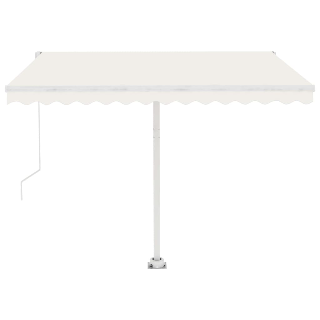 Toldo de pie manual retráctil crema 350x250 cm vidaXL