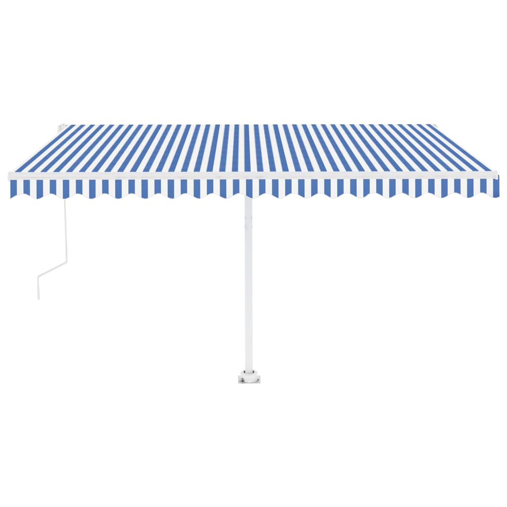 Toldo de pie automático azul y blanco 400x300 cm vidaXL