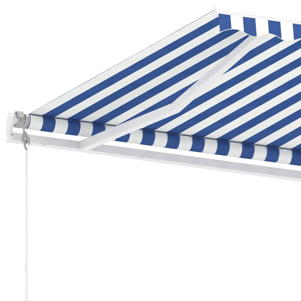 Toldo de pie automático azul y blanco 400x300 cm vidaXL