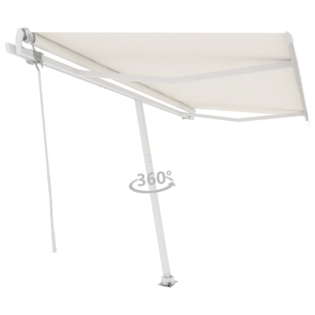 Toldo de pie automático crema 400x300 cm vidaXL