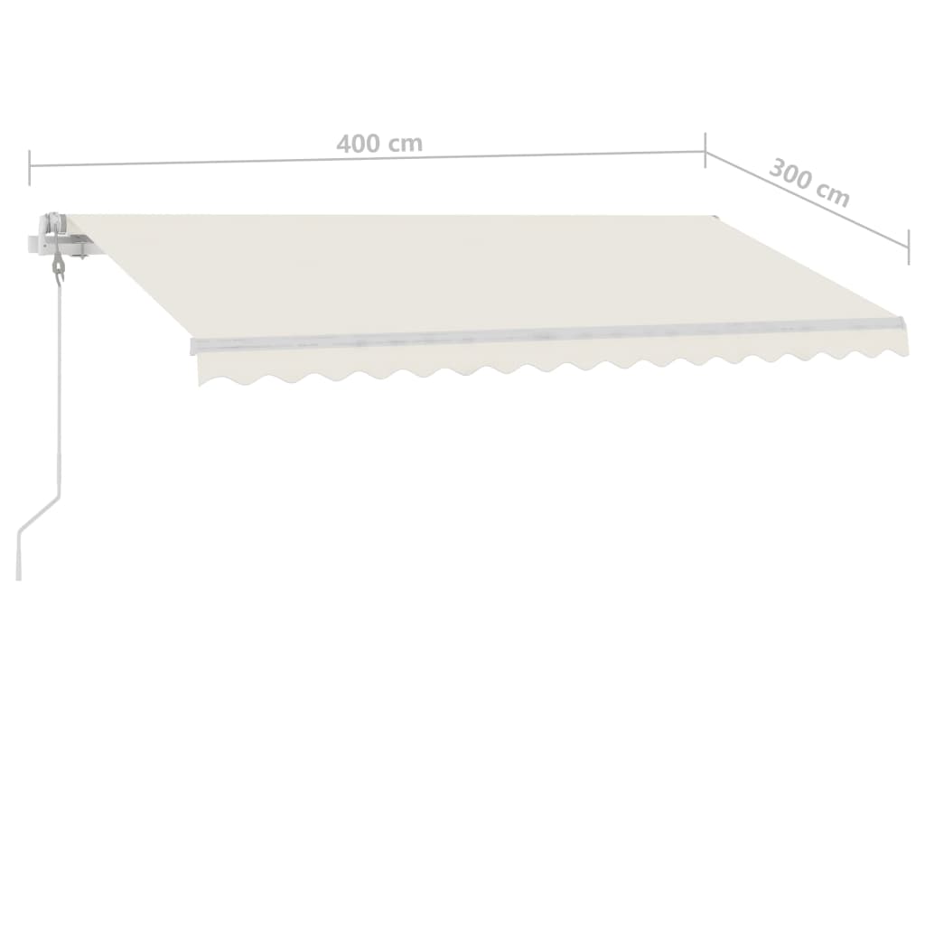 Toldo de pie automático crema 400x300 cm vidaXL