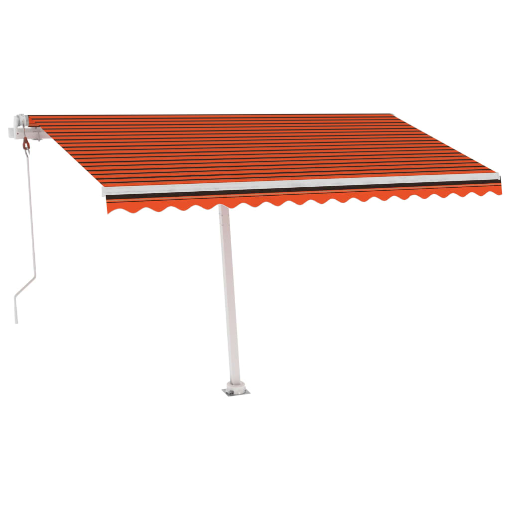 Toldo de pie automático naranja y marrón 400x300 cm vidaXL