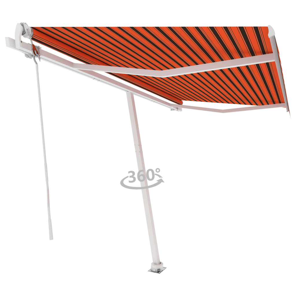 Toldo de pie automático naranja y marrón 400x300 cm vidaXL