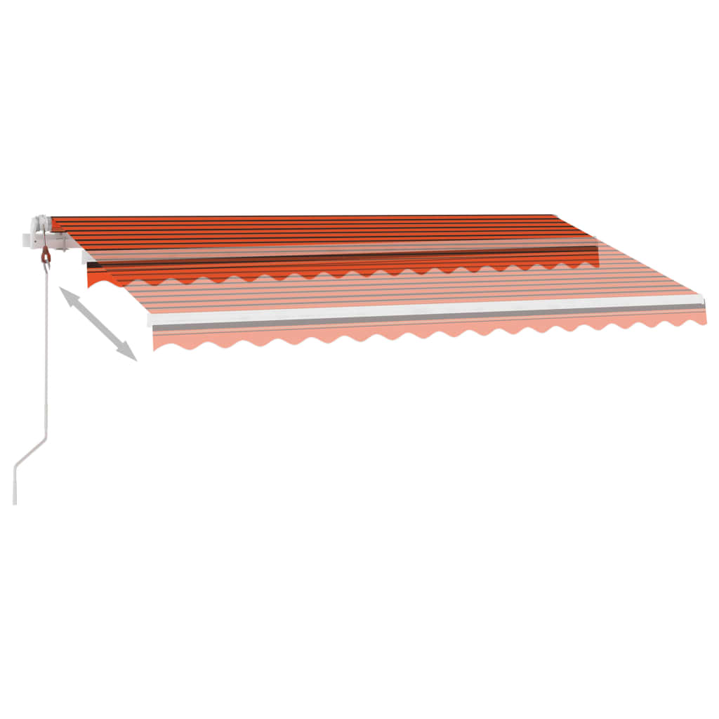 Toldo de pie automático naranja y marrón 400x300 cm vidaXL