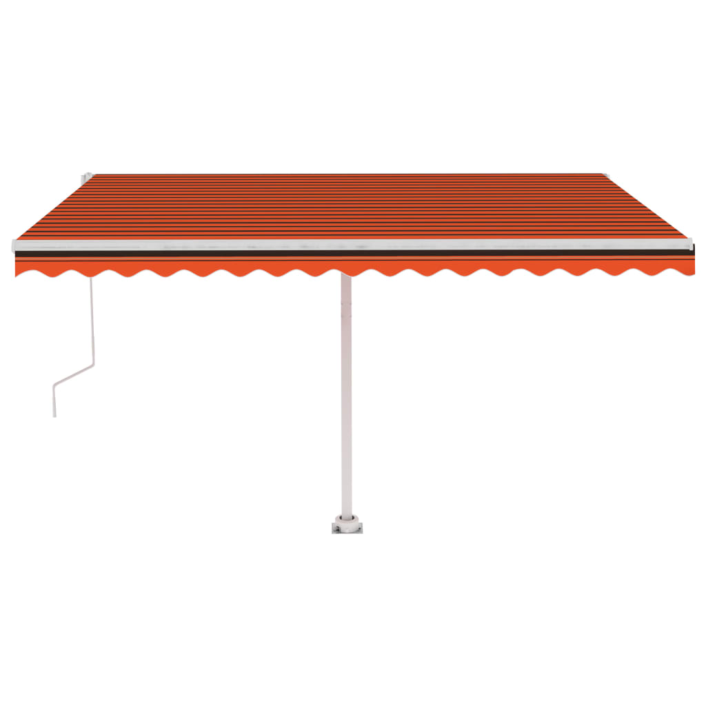 Toldo de pie automático naranja y marrón 400x300 cm vidaXL