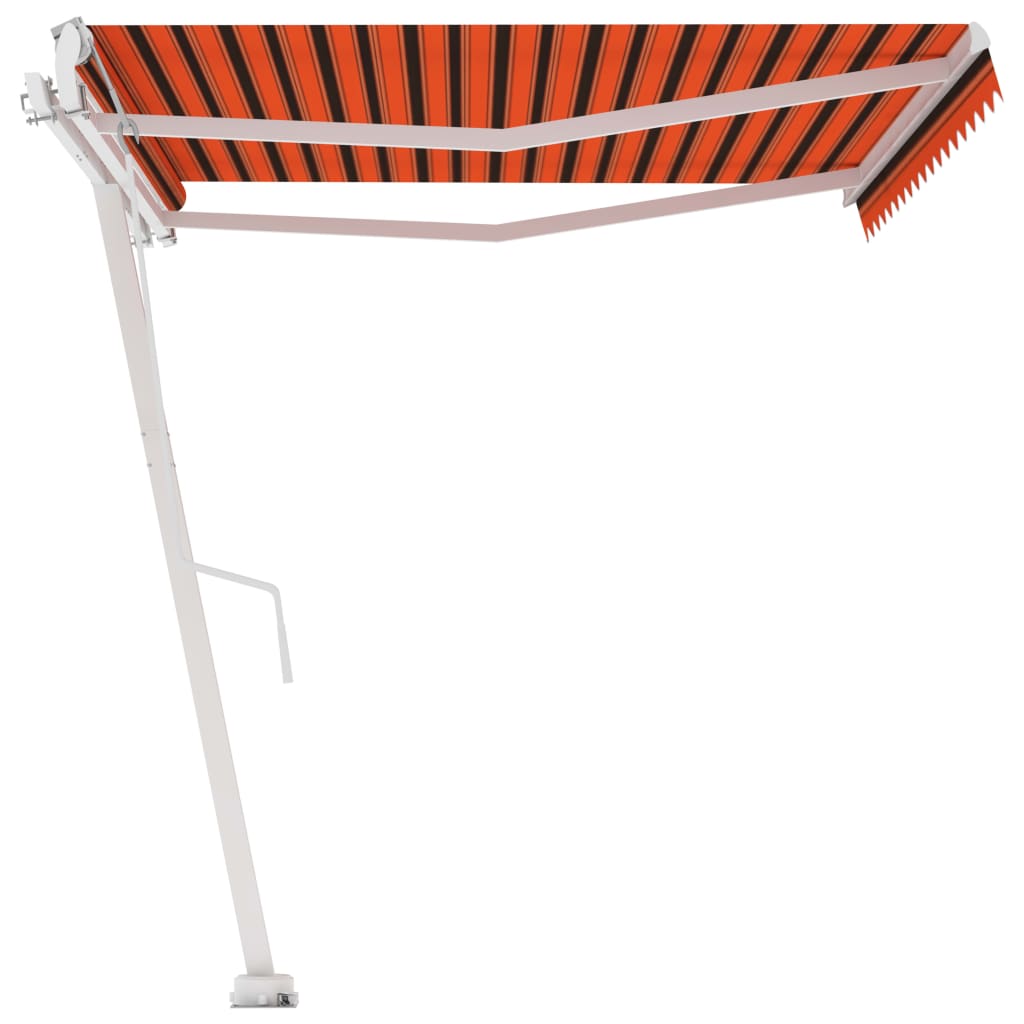 Toldo de pie automático naranja y marrón 400x300 cm vidaXL