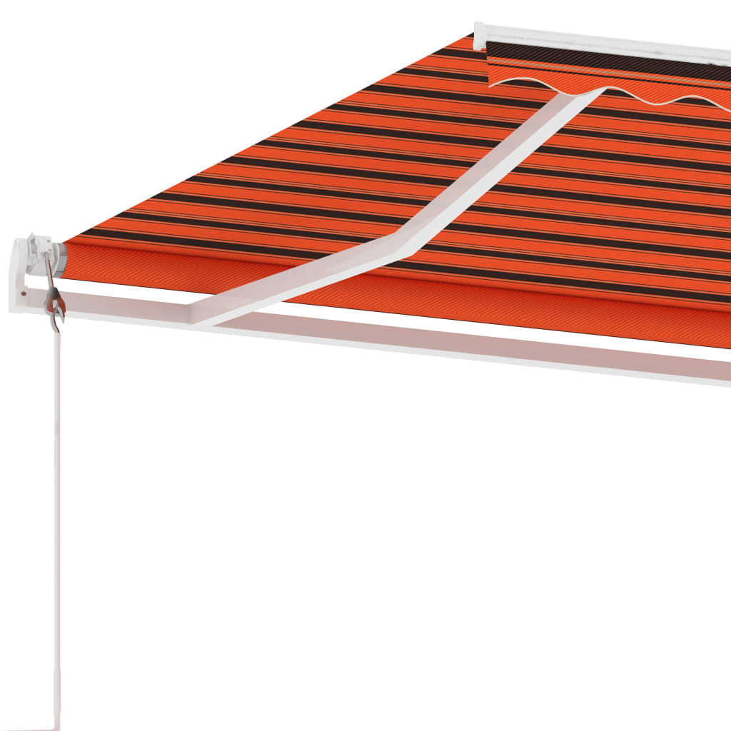 Toldo de pie automático naranja y marrón 400x300 cm vidaXL