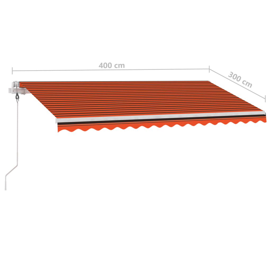 Toldo de pie automático naranja y marrón 400x300 cm vidaXL