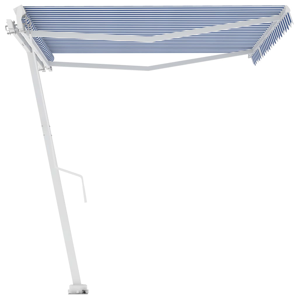 Toldo de pie manual azul y blanco 450x300 cm vidaXL