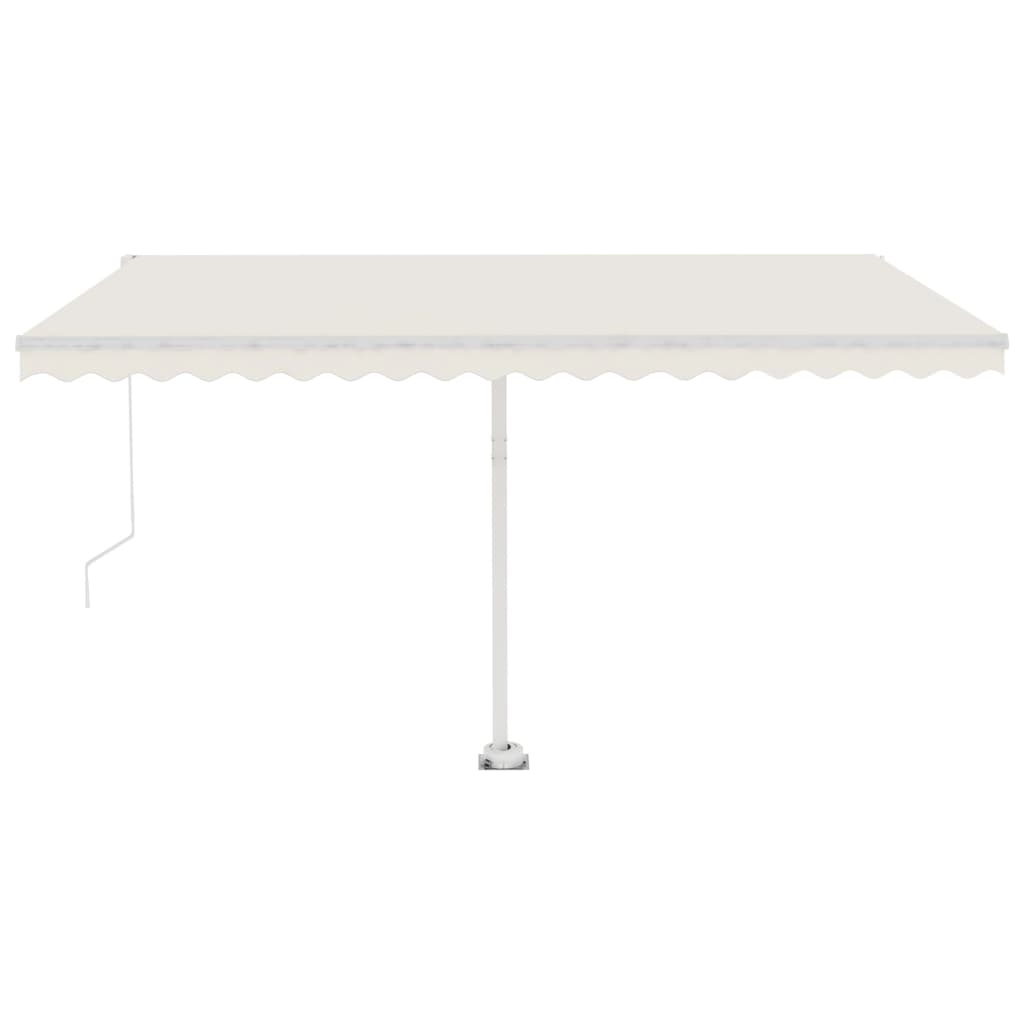 Toldo de pie retráctil manual crema 450x300 cm vidaXL