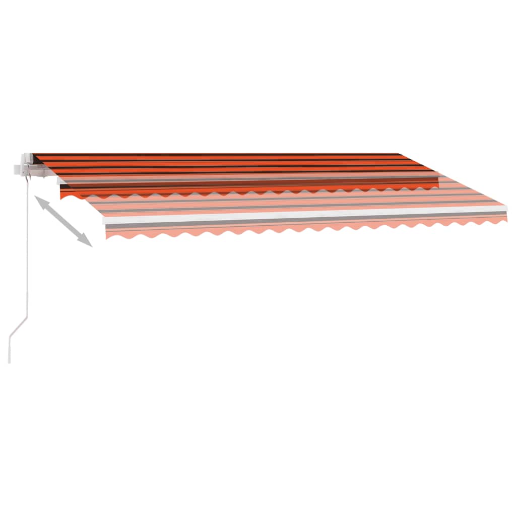 Toldo de pie retráctil manual naranja y marrón 450x300 cm vidaXL