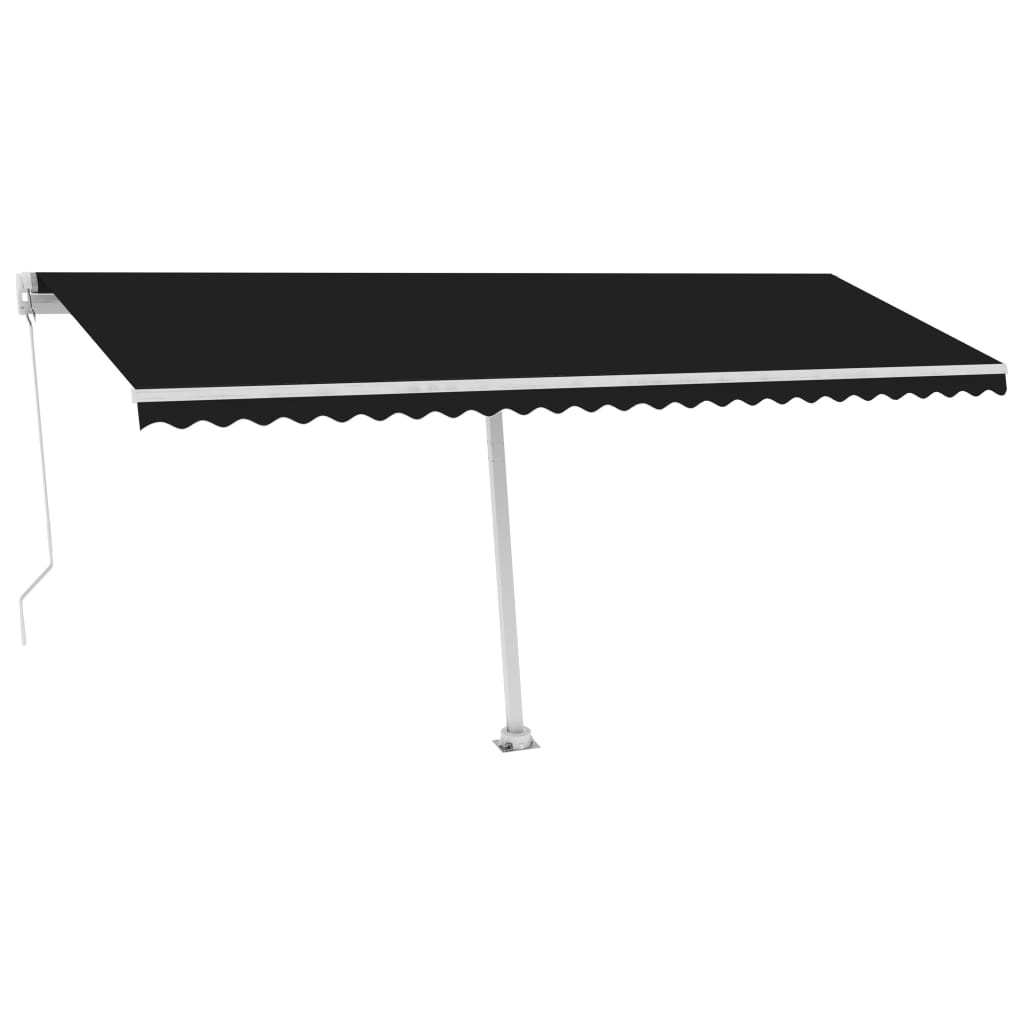 Toldo de pie retráctil manual gris antracita 500x300 cm vidaXL