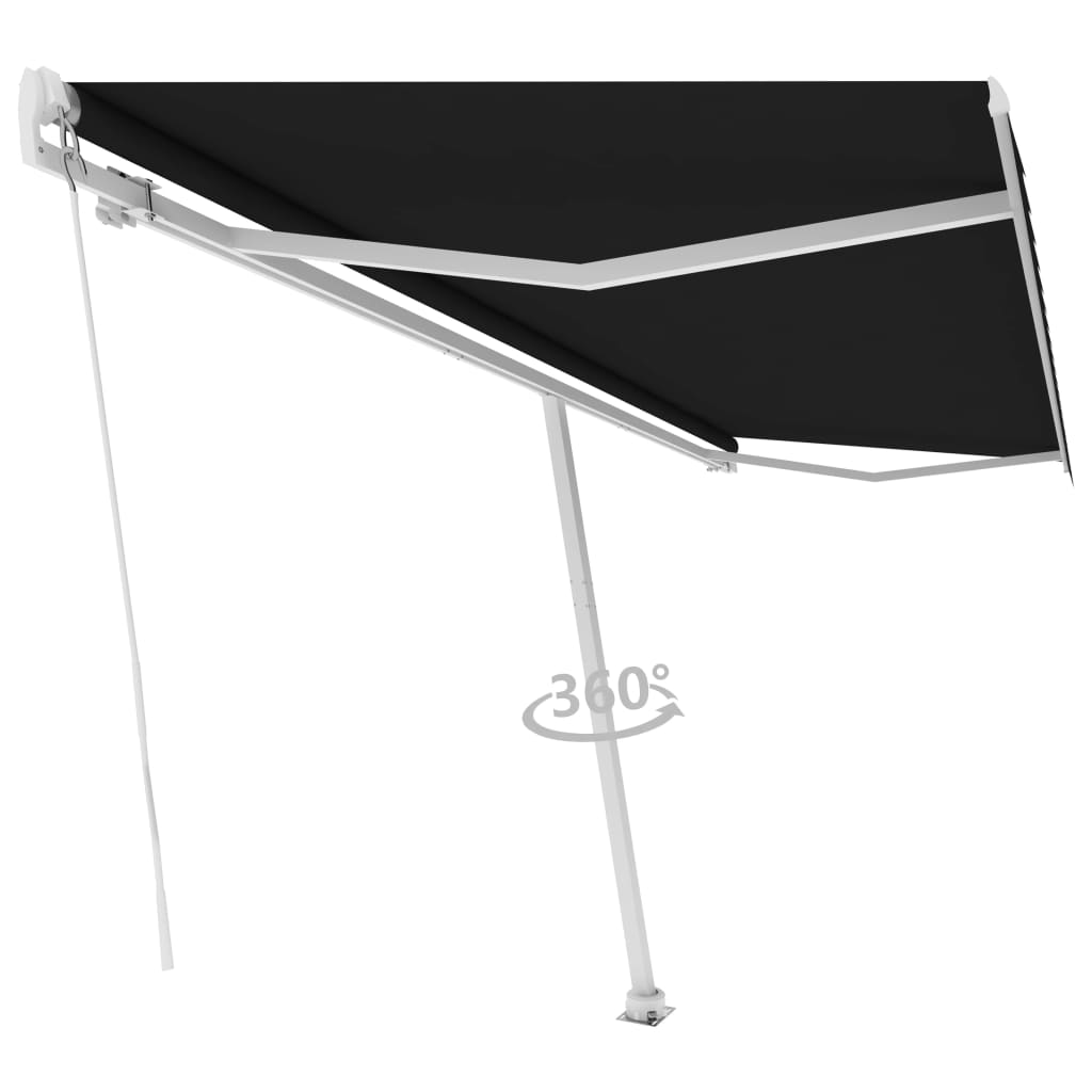 Toldo de pie retráctil manual gris antracita 500x300 cm vidaXL