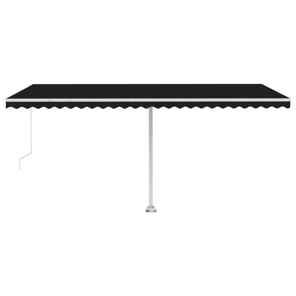 Toldo de pie retráctil manual gris antracita 500x300 cm vidaXL