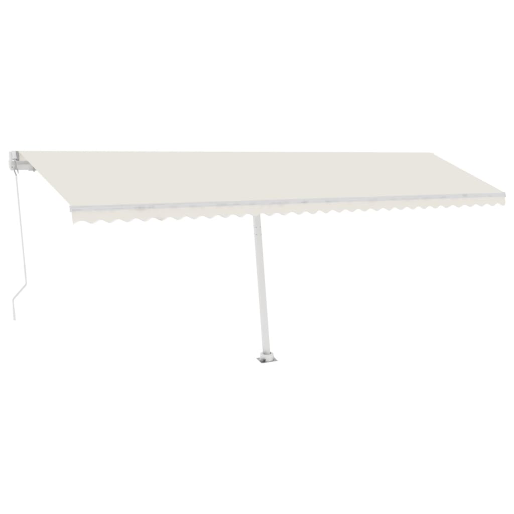 Toldo de pie retráctil manual crema 600x300 cm vidaXL