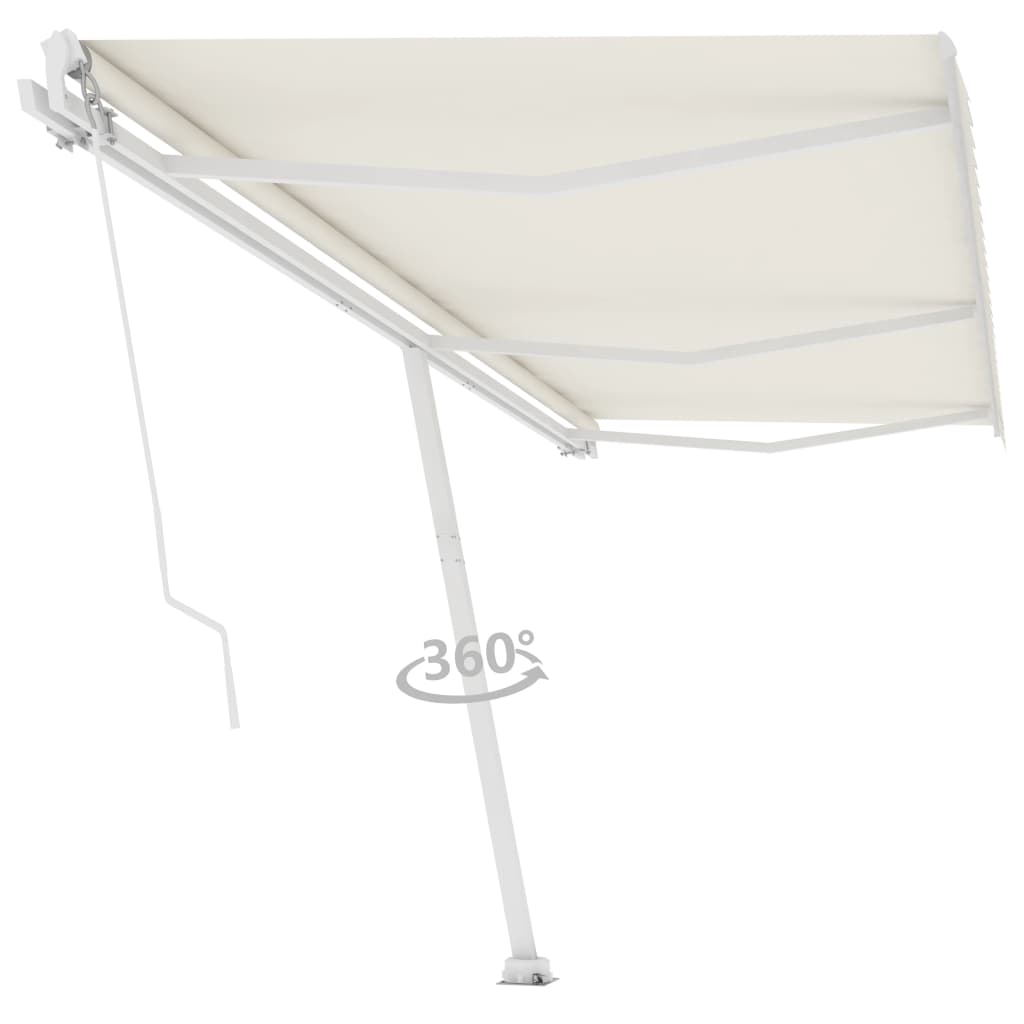 Toldo de pie retráctil manual crema 600x300 cm vidaXL