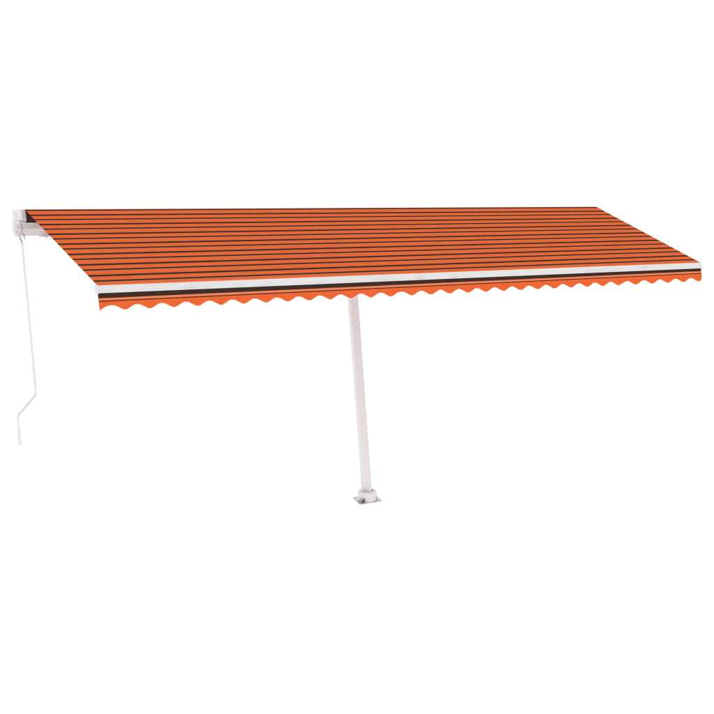 Toldo de pie retráctil manual naranja y marrón 600x300 cm vidaXL