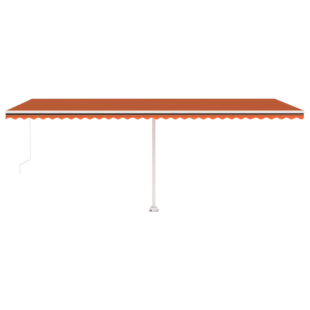 Toldo de pie retráctil manual naranja y marrón 600x300 cm vidaXL