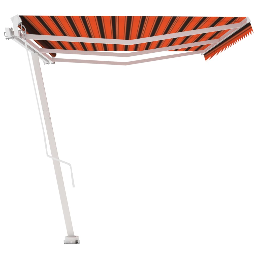 Toldo de pie retráctil manual naranja y marrón 600x300 cm vidaXL