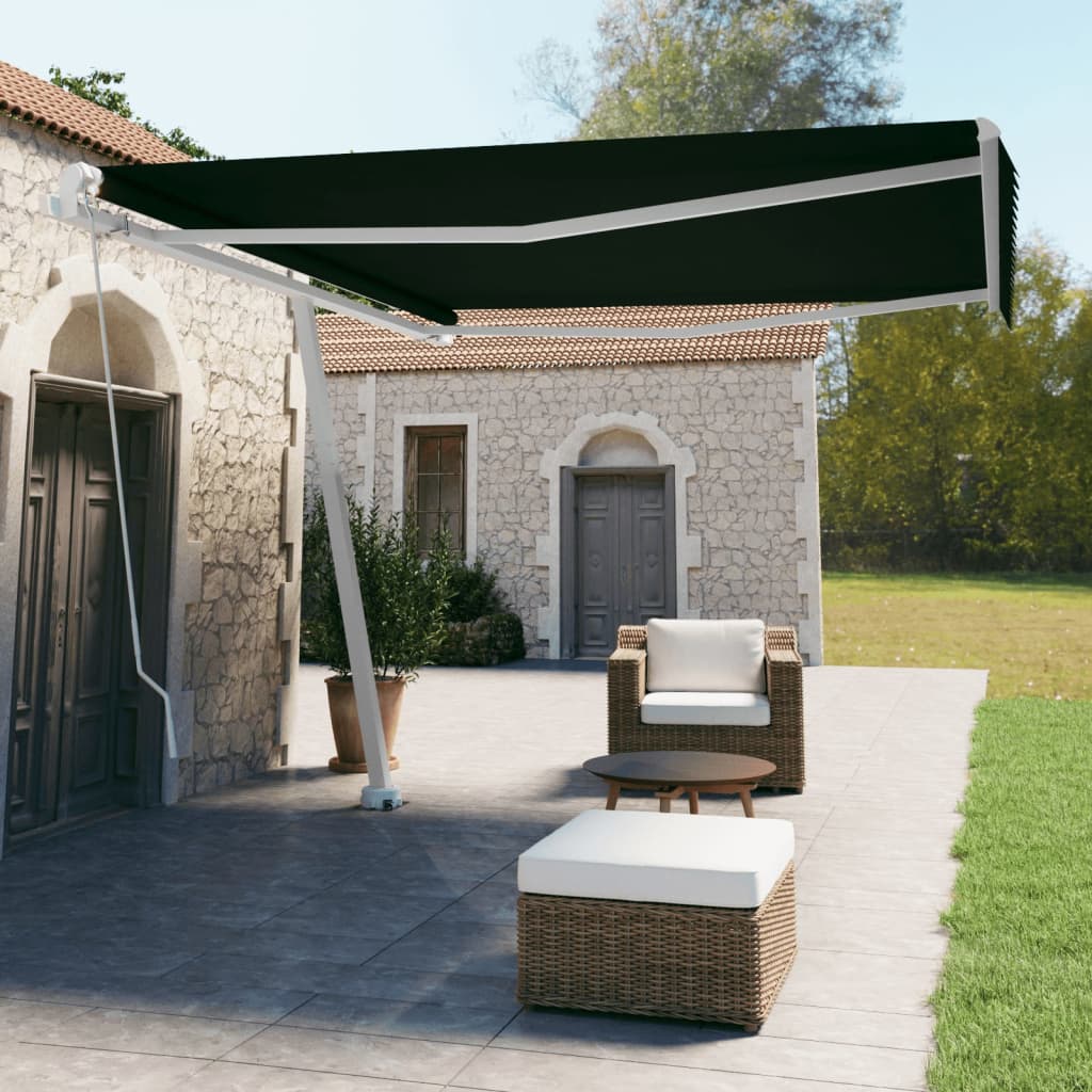 Vetonek Toldo de pie manual retráctil gris antracita 400x350 cm