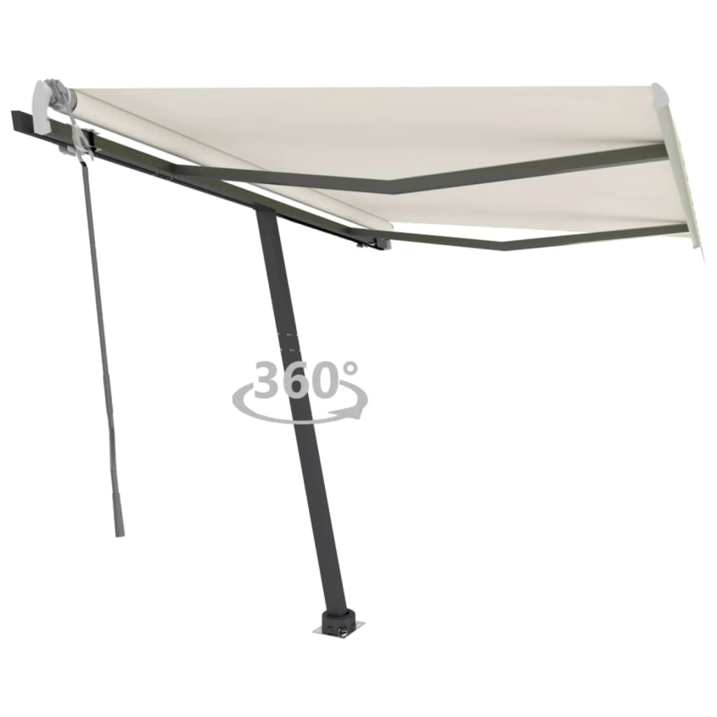 Vetonek Toldo de pie retráctil manual crema 300x250 cm