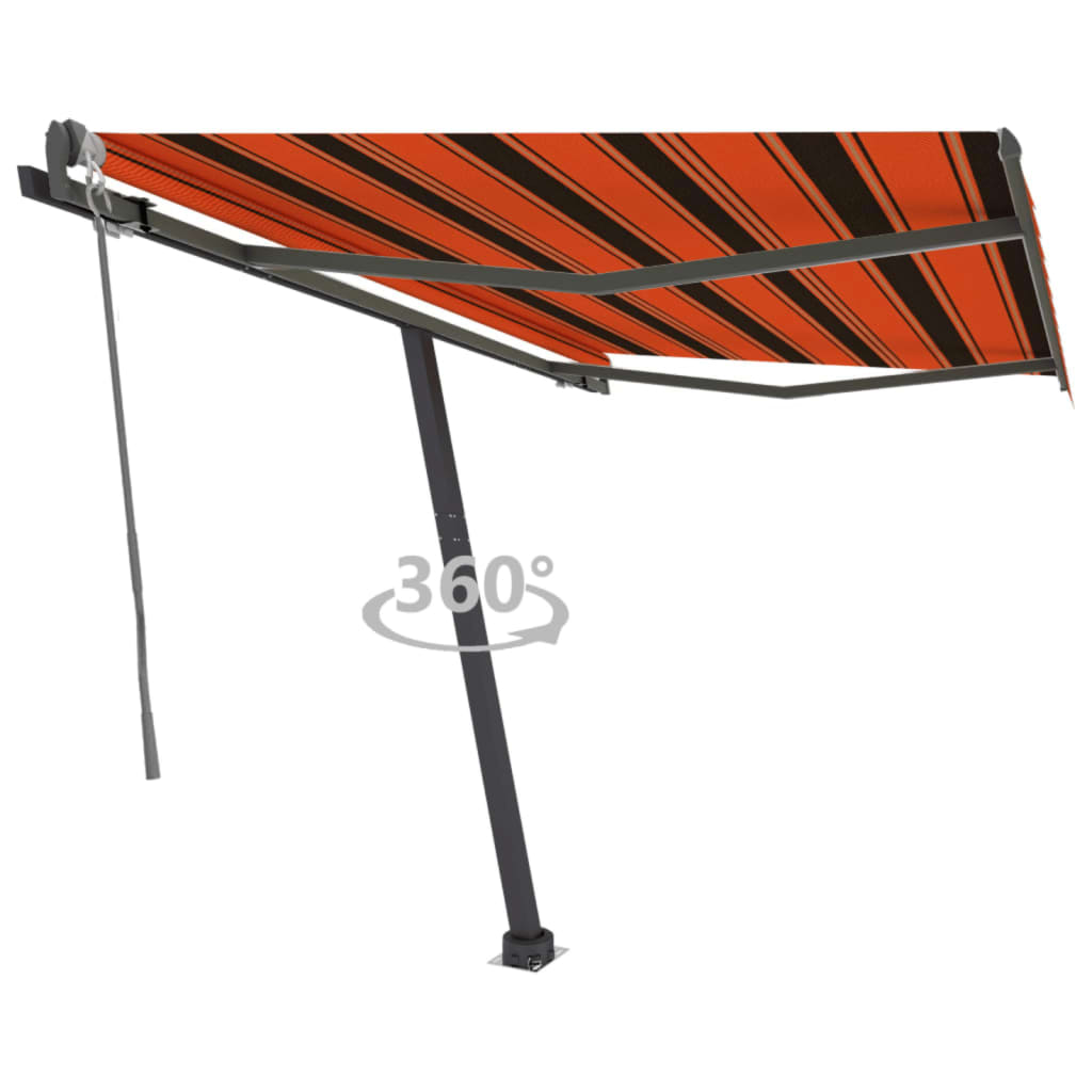 Vetonek Toldo de pie automático naranja y marrón 300x250 cm