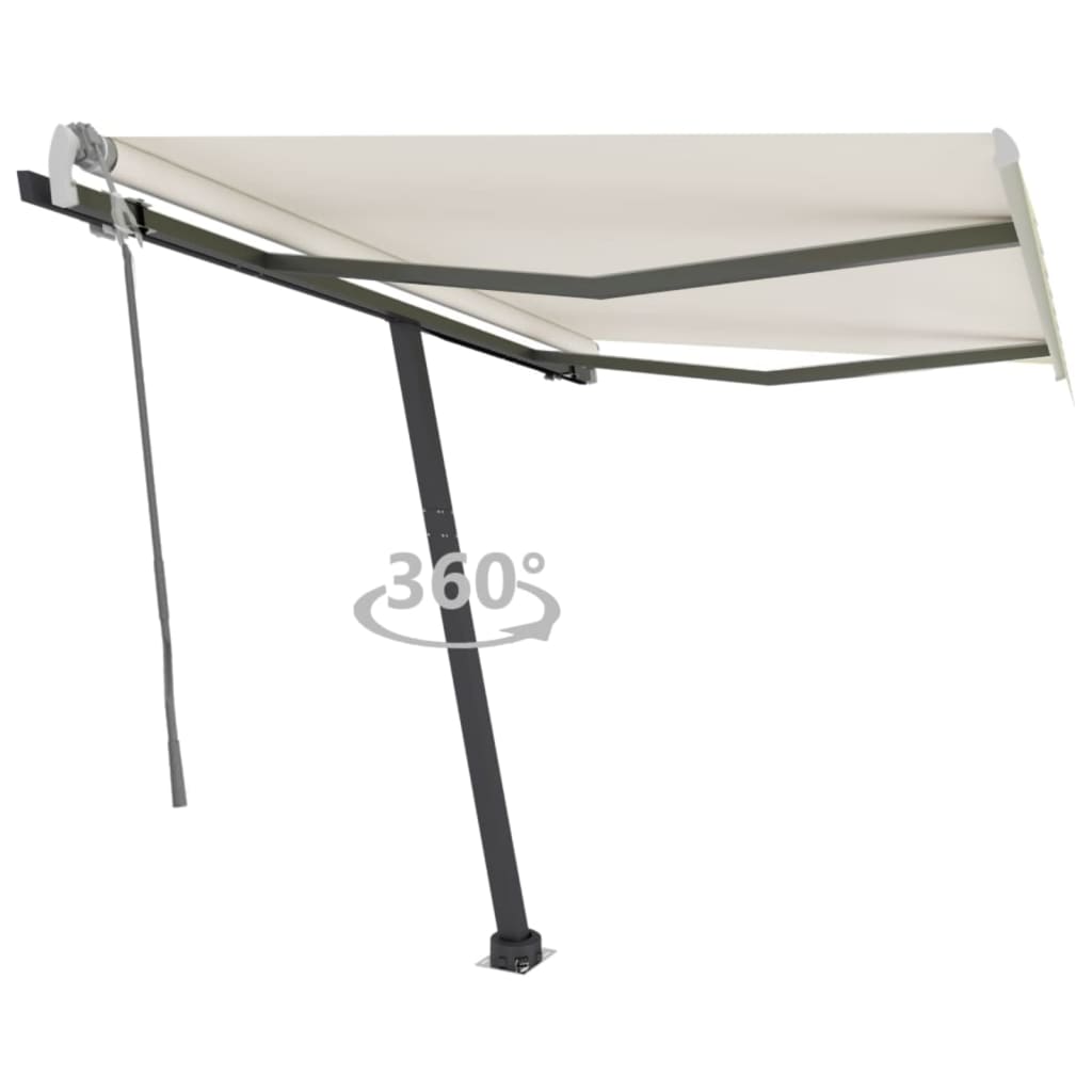 Vetonek Toldo de pie retráctil manual crema 350x250 cm