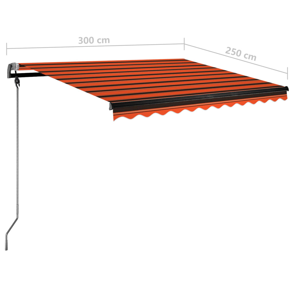 Toldo de pie automático naranja y marrón 350x250 cm vidaXL