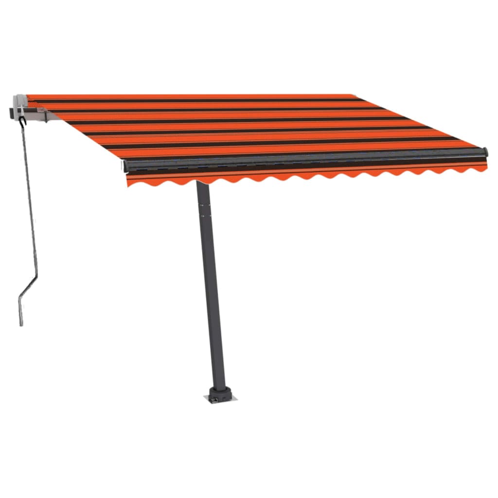 Toldo de pie automático naranja y marrón 350x250 cm vidaXL