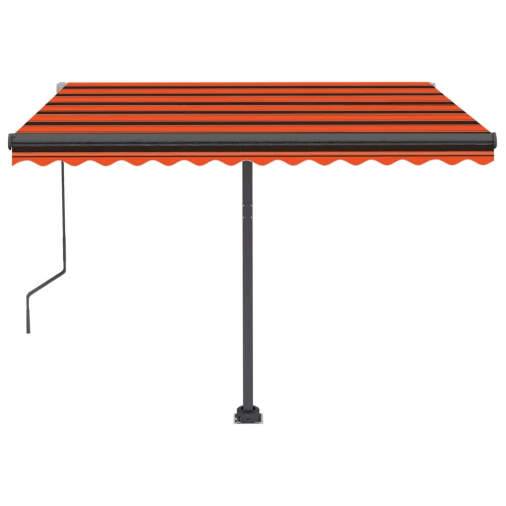 Toldo de pie automático naranja y marrón 350x250 cm vidaXL