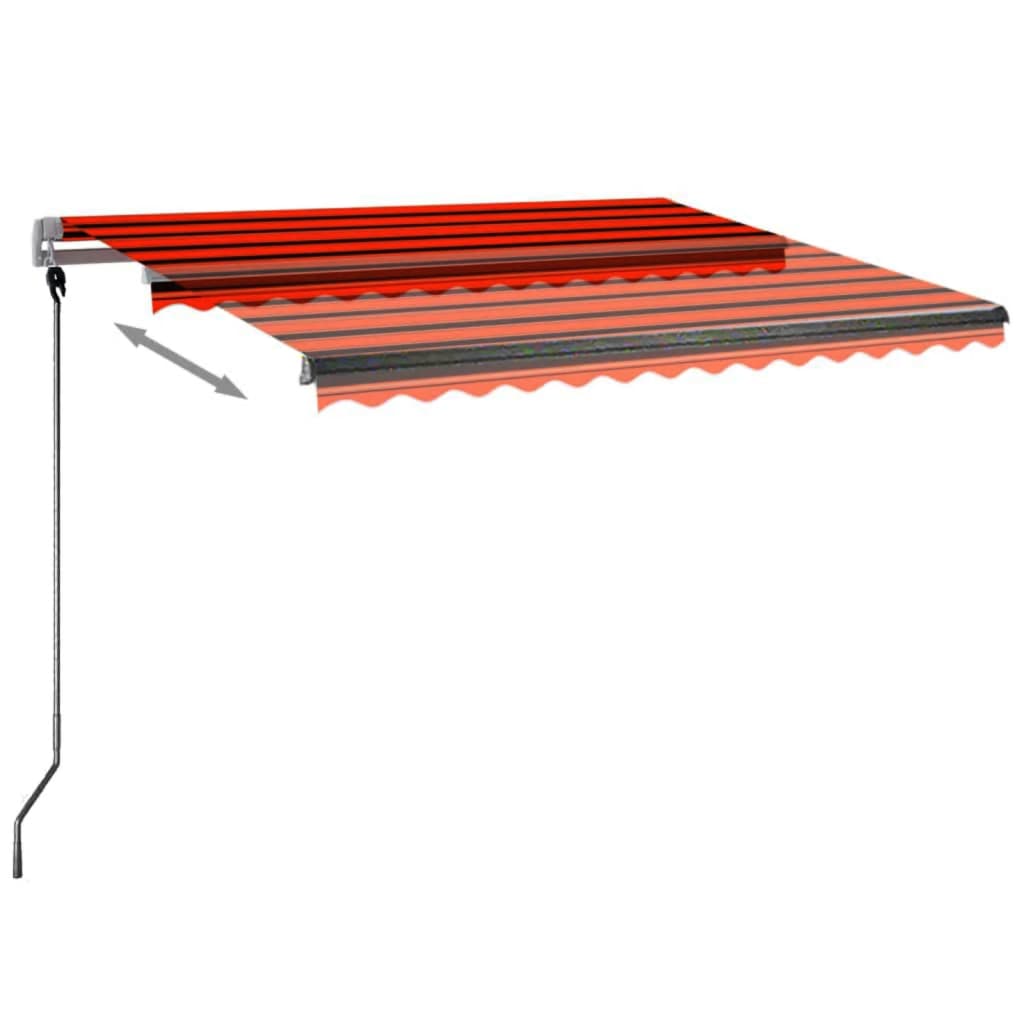 Toldo de pie automático naranja y marrón 350x250 cm vidaXL